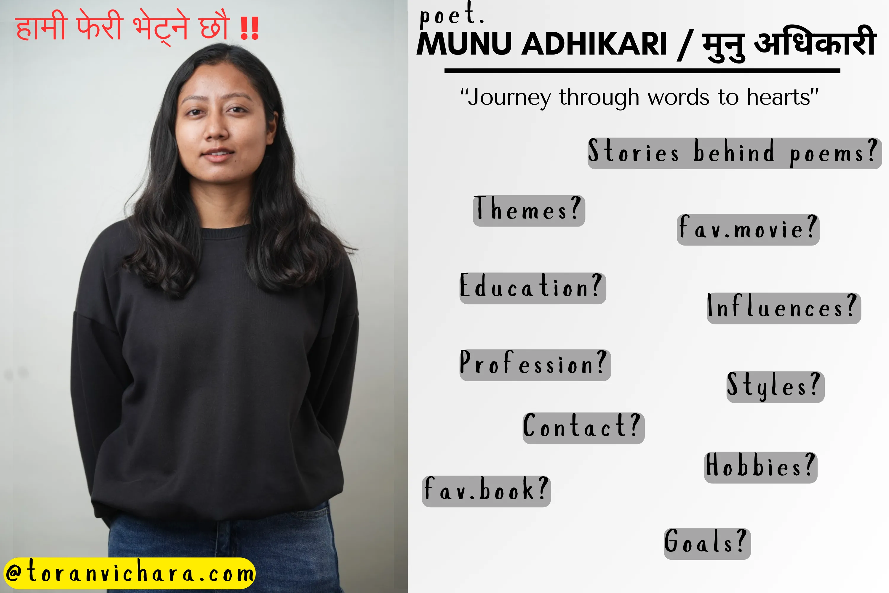 
Poet. Munu Adhikari: Journey of words to hearts
